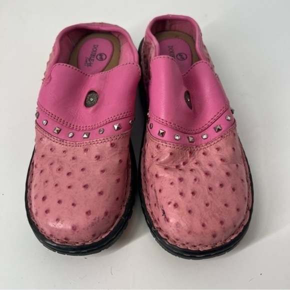 DOUBLE H boots slip on western pink slide shoes size 5 - Picture 3 of 6